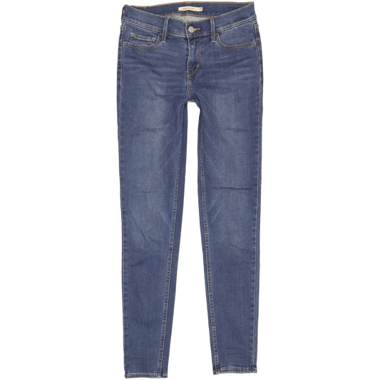 Levi's 710 Super Women Blue Skinny Slim Stretch Jeans W28 L30