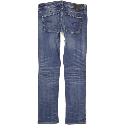 G-Star 3301 Women Blue Straight Slim Stretch Jeans W30 L31