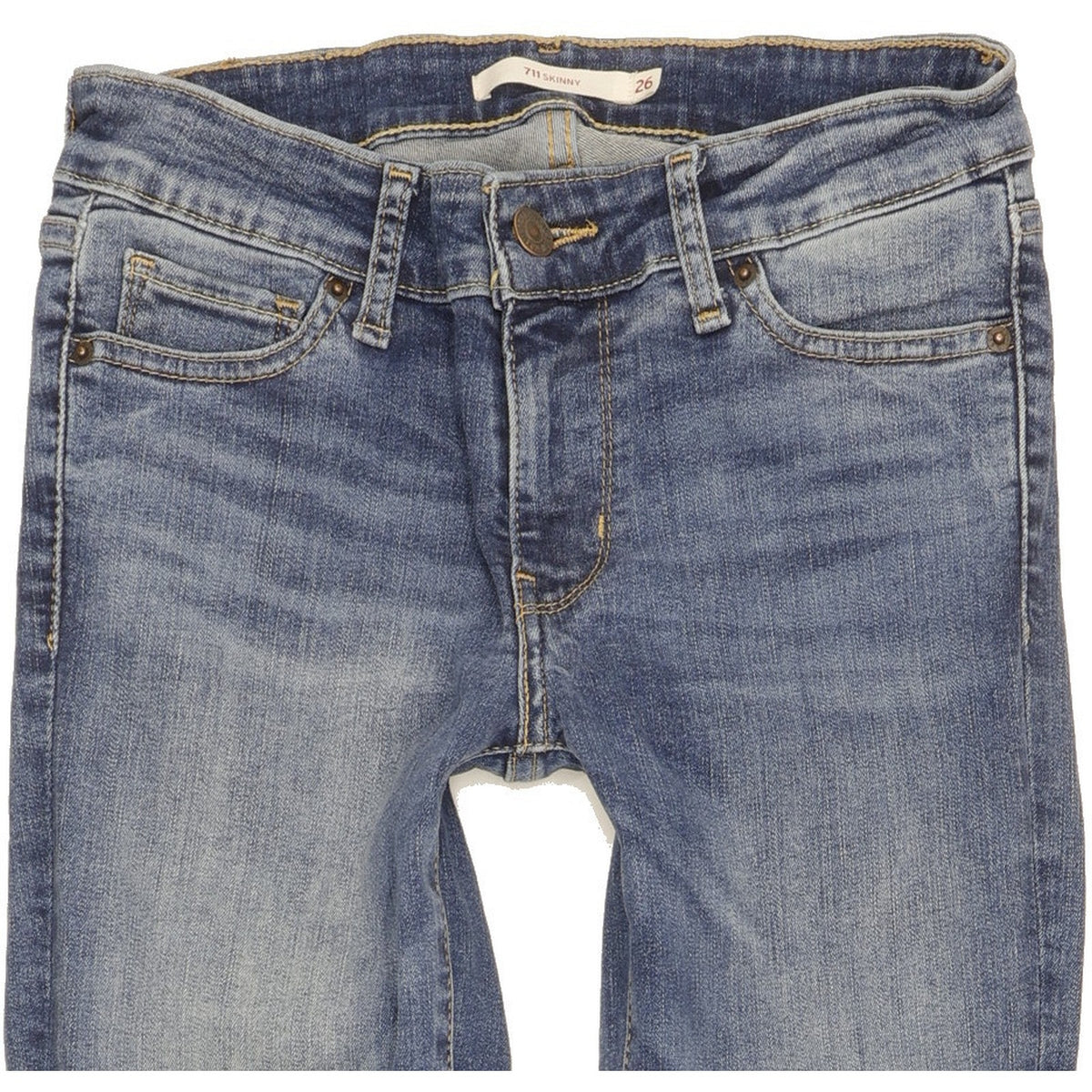 Levi's 711 Women Blue Skinny Slim Stretch Jeans W26 L32