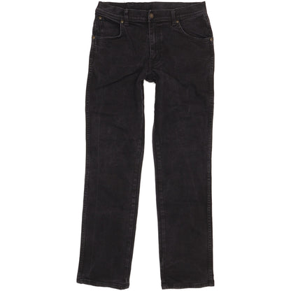 Wrangler Durable Quality Men Black Straight Regular Stretch Jeans W33 L31