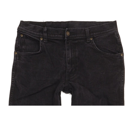 Wrangler Durable Quality Men Black Straight Regular Stretch Jeans W33 L31