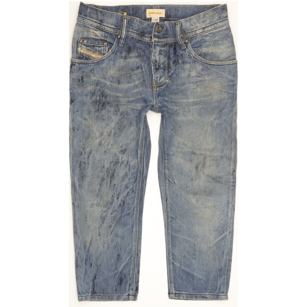 Diesel Roquest Women Blue Straight Regular Cropped Stretch Jeans W29 L30