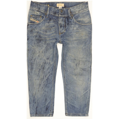 Diesel Roquest Women Blue Straight Regular Cropped Stretch Jeans W29 L30