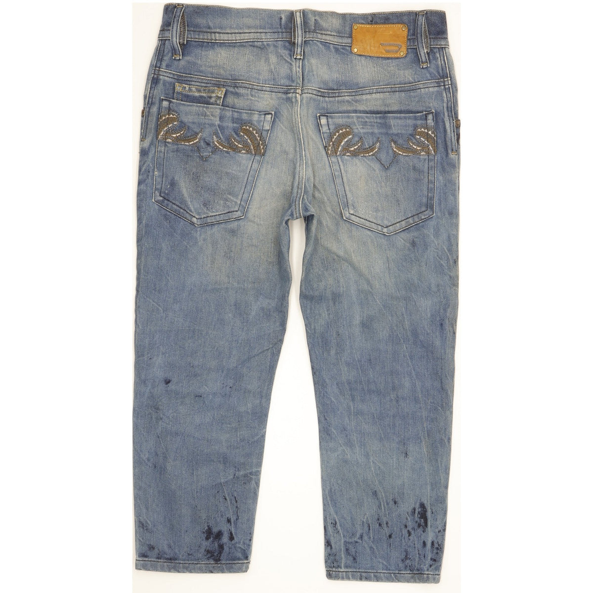 Diesel Roquest Women Blue Straight Regular Cropped Stretch Jeans W29 L30