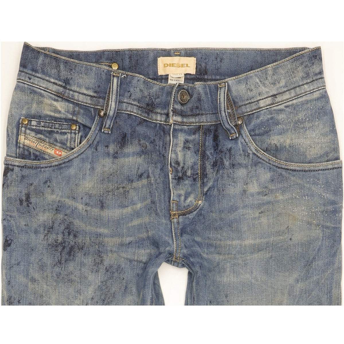 Diesel Roquest Women Blue Straight Regular Cropped Stretch Jeans W29 L30