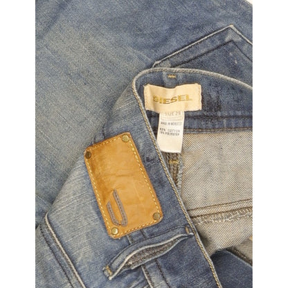 Diesel Roquest Women Blue Straight Regular Cropped Stretch Jeans W29 L30