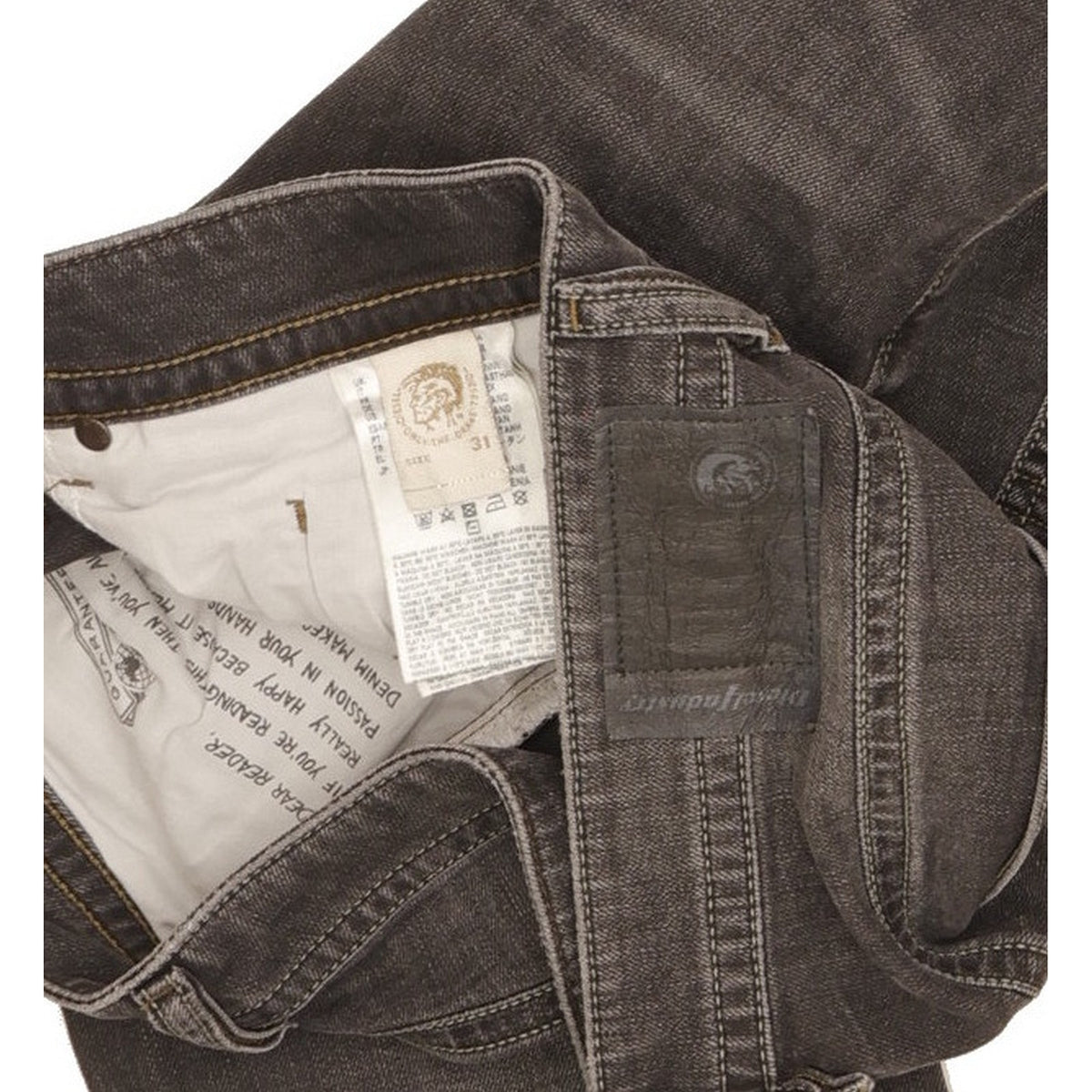 Diesel Buster Men Grey Tapered Slim Stretch Jeans W31 L32