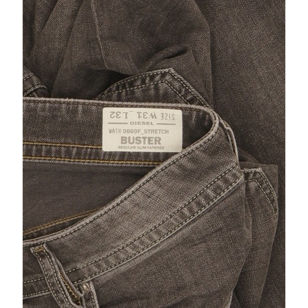 Diesel Buster Men Grey Tapered Slim Stretch Jeans W31 L32
