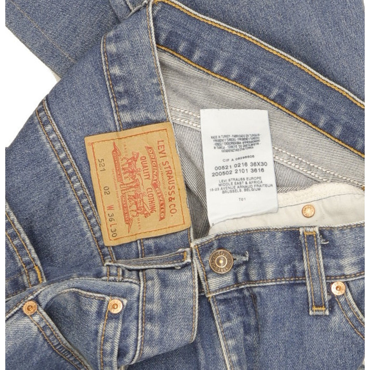 Levi's 521 Men Blue Straight Regular Jeans W36 L28