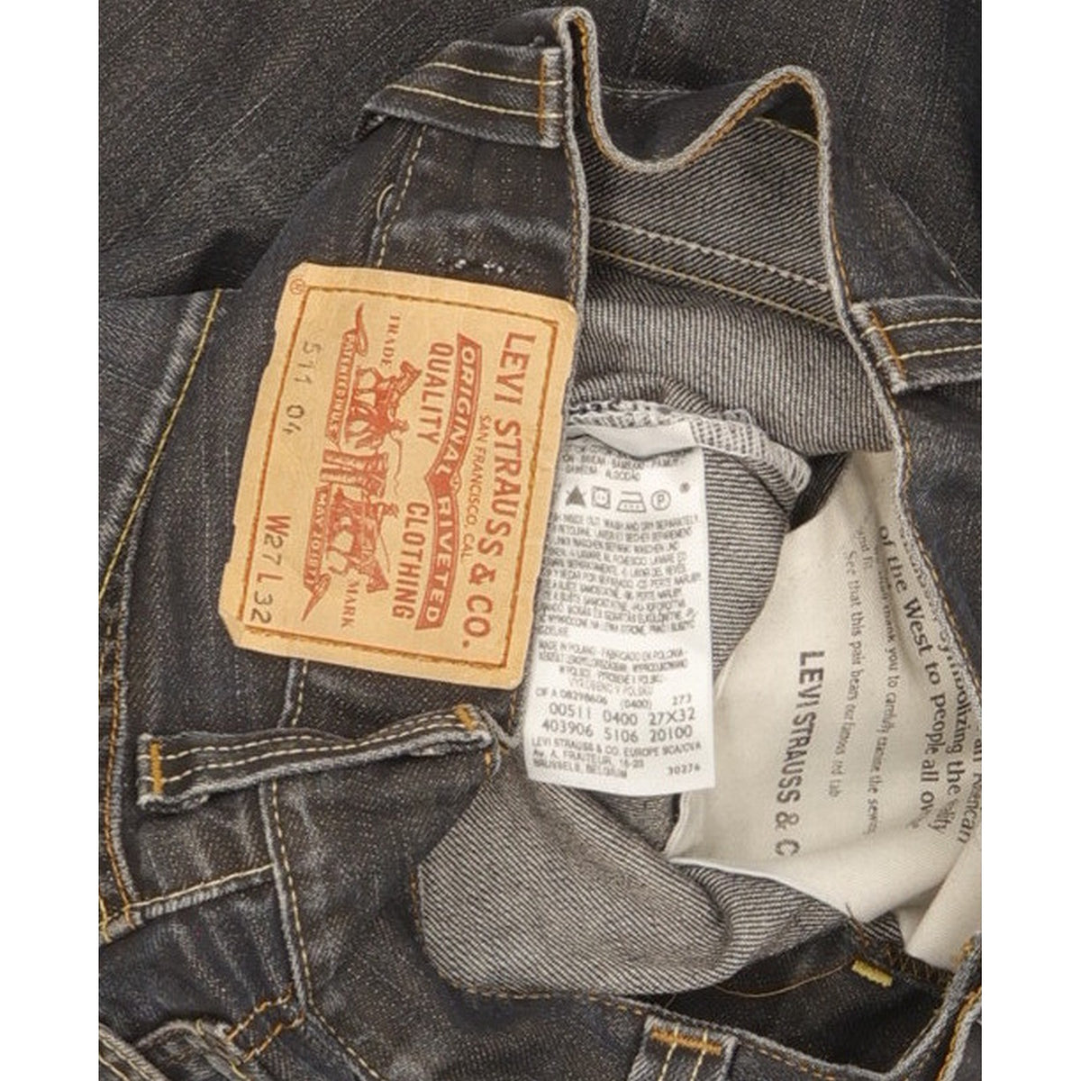 Levi's 511 Men Blue Straight Slim Jeans W27 L31
