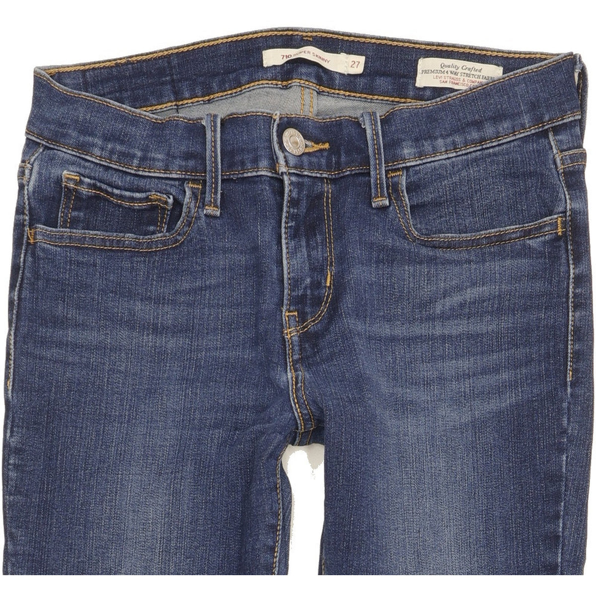Levi's 710 Super Women Blue Skinny Slim Stretch Jeans W27 L30