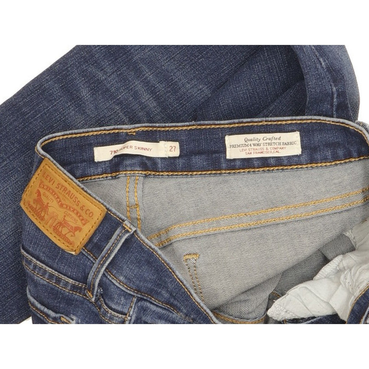 Levi's 710 Super Women Blue Skinny Slim Stretch Jeans W27 L30