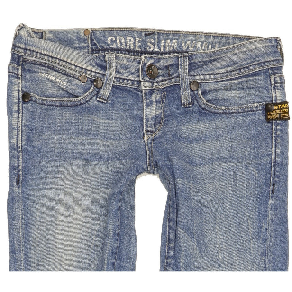 G-Star Core Women Blue Straight Slim Stretch Jeans W26 L31