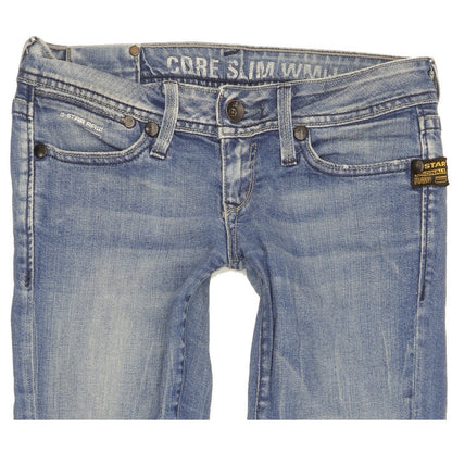 G-Star Core Women Blue Straight Slim Stretch Jeans W26 L31