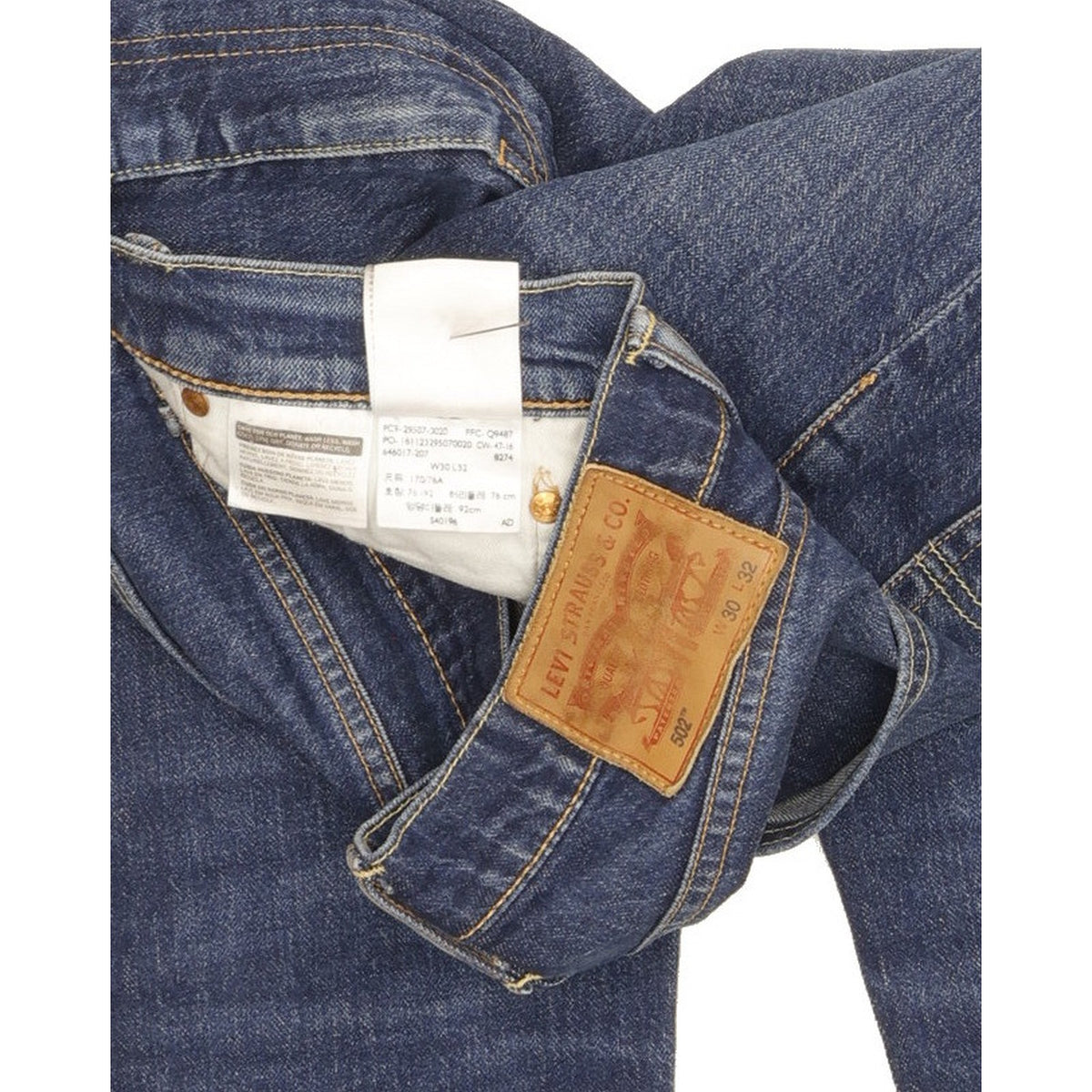 Levi's 502 Men Blue Tapered Regular Stretch Jeans W30 L31