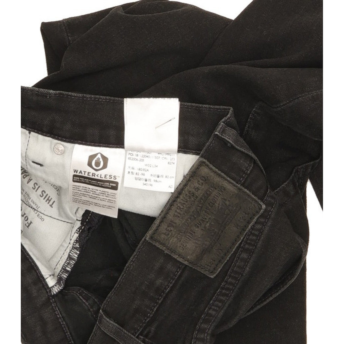 Levi's 511 Men Black Straight Slim Stretch Jeans W32 L34