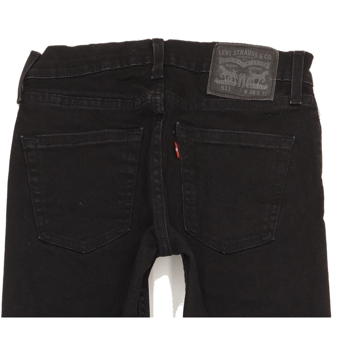 Levi's 511 Men Black Straight Slim Stretch Jeans W28 L31