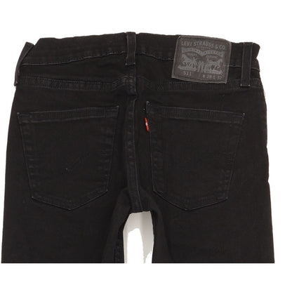Levi's 511 Men Black Straight Slim Stretch Jeans W28 L31