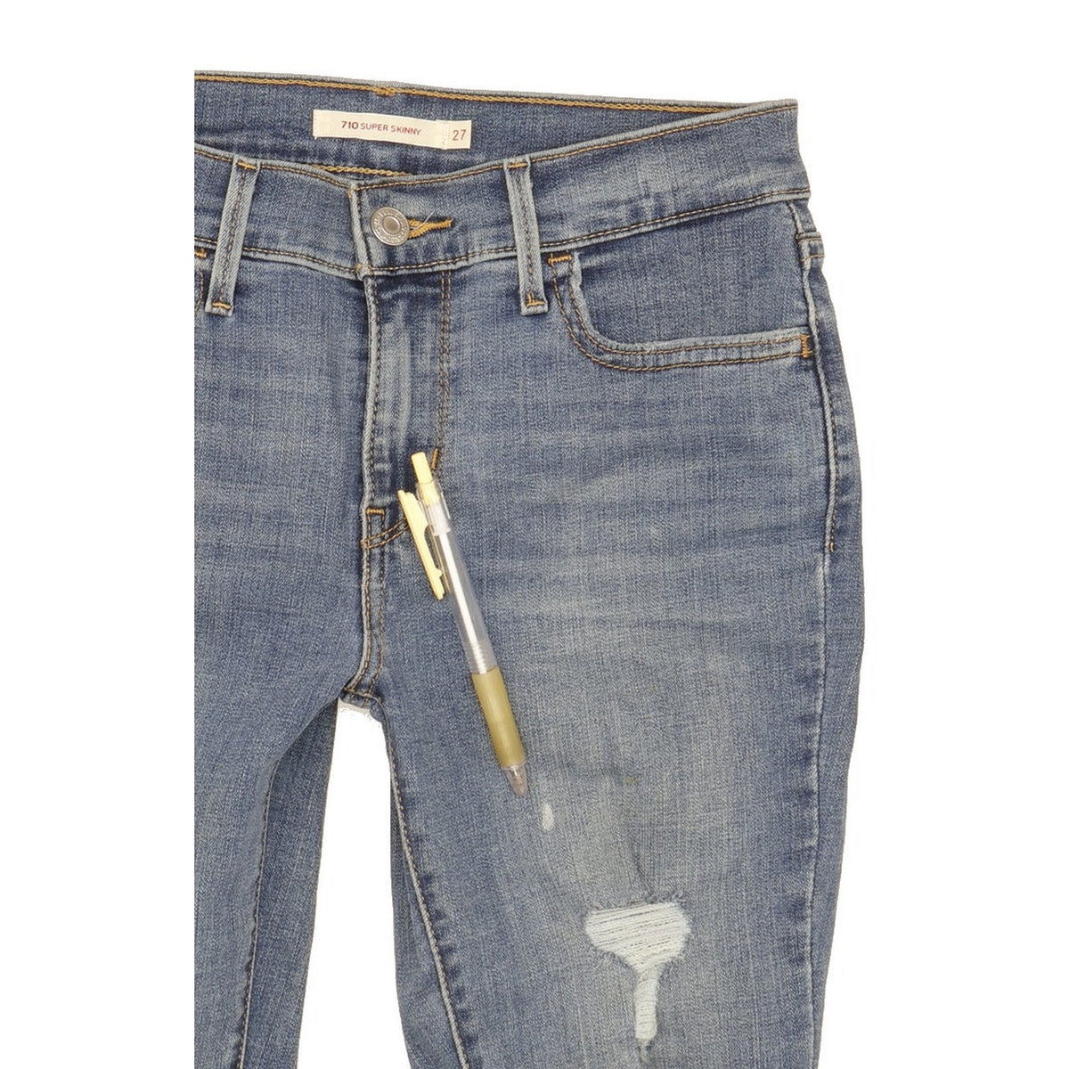 Levi's 710 Super Women Blue Skinny Slim Stretch Jeans W27 L32