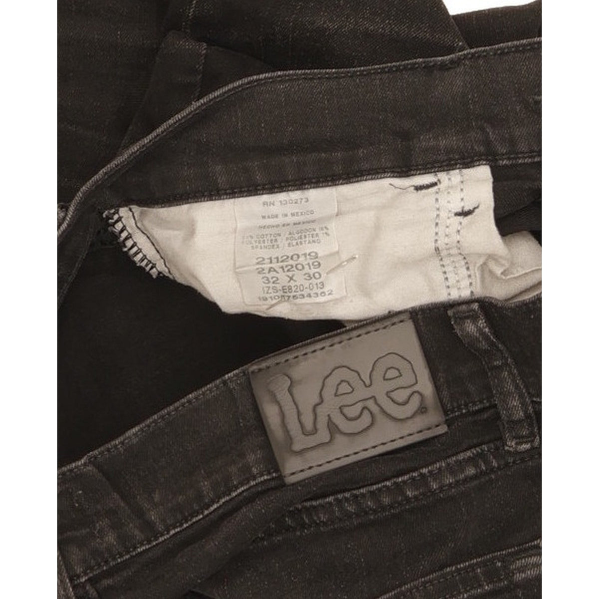Lee Men Black Skinny Slim Stretch Jeans W32 L30
