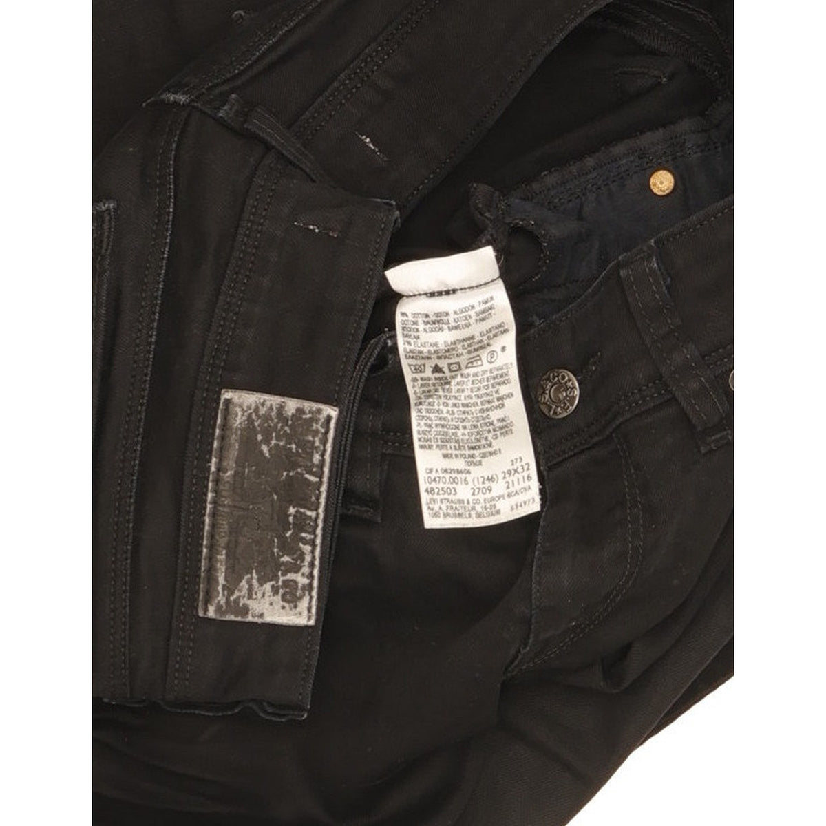 Levi's 470 Women Black Straight Slim Stretch Jeans W29 L31