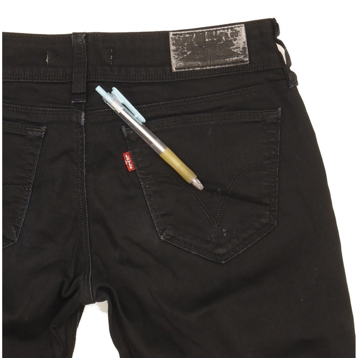 Levi's 470 Women Black Straight Slim Stretch Jeans W29 L31
