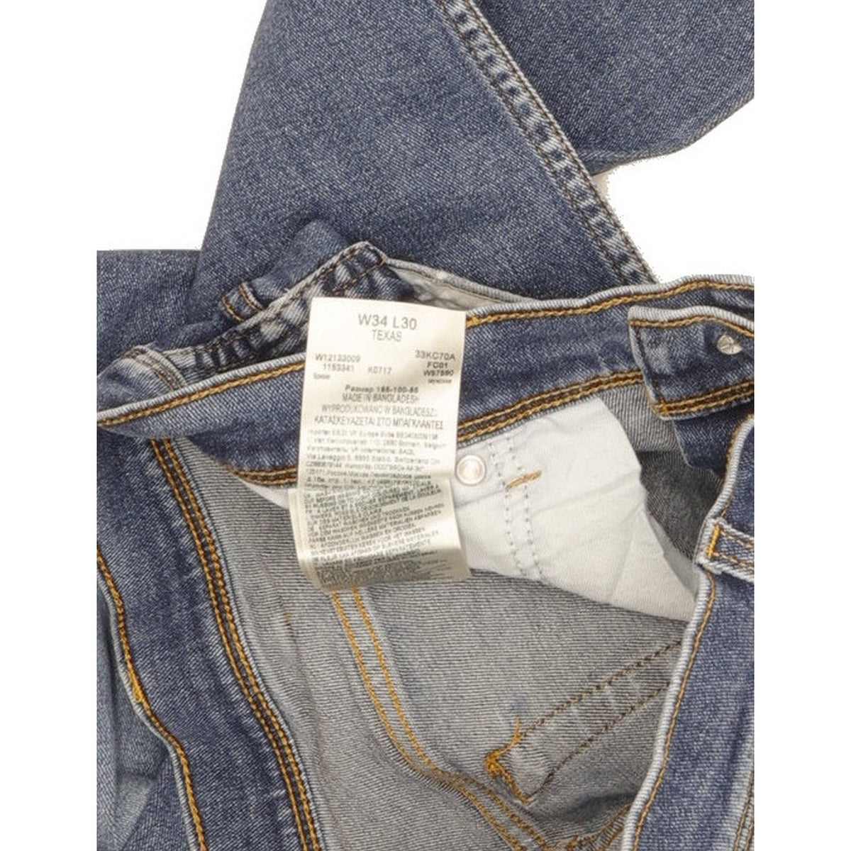 Wrangler Texas Men Blue Straight Regular Stretch Jeans W34 L29