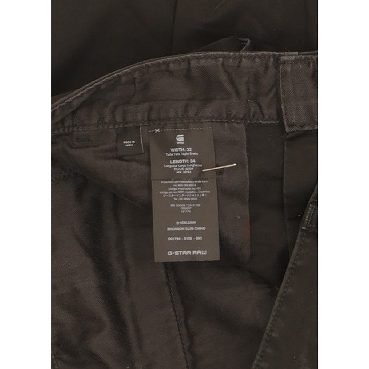 G-Star Bronson Men Black Tapered Slim Chino Stretch Jeans W32 L33