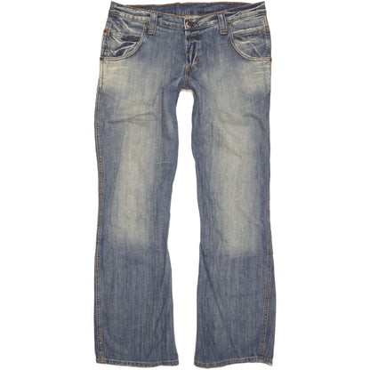 Wrangler Sharkey Men Blue Bootcut Slim Jeans W36 L34