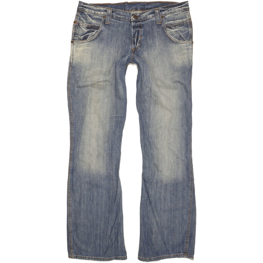 Wrangler Sharkey Men Blue Bootcut Slim Jeans W36 L34