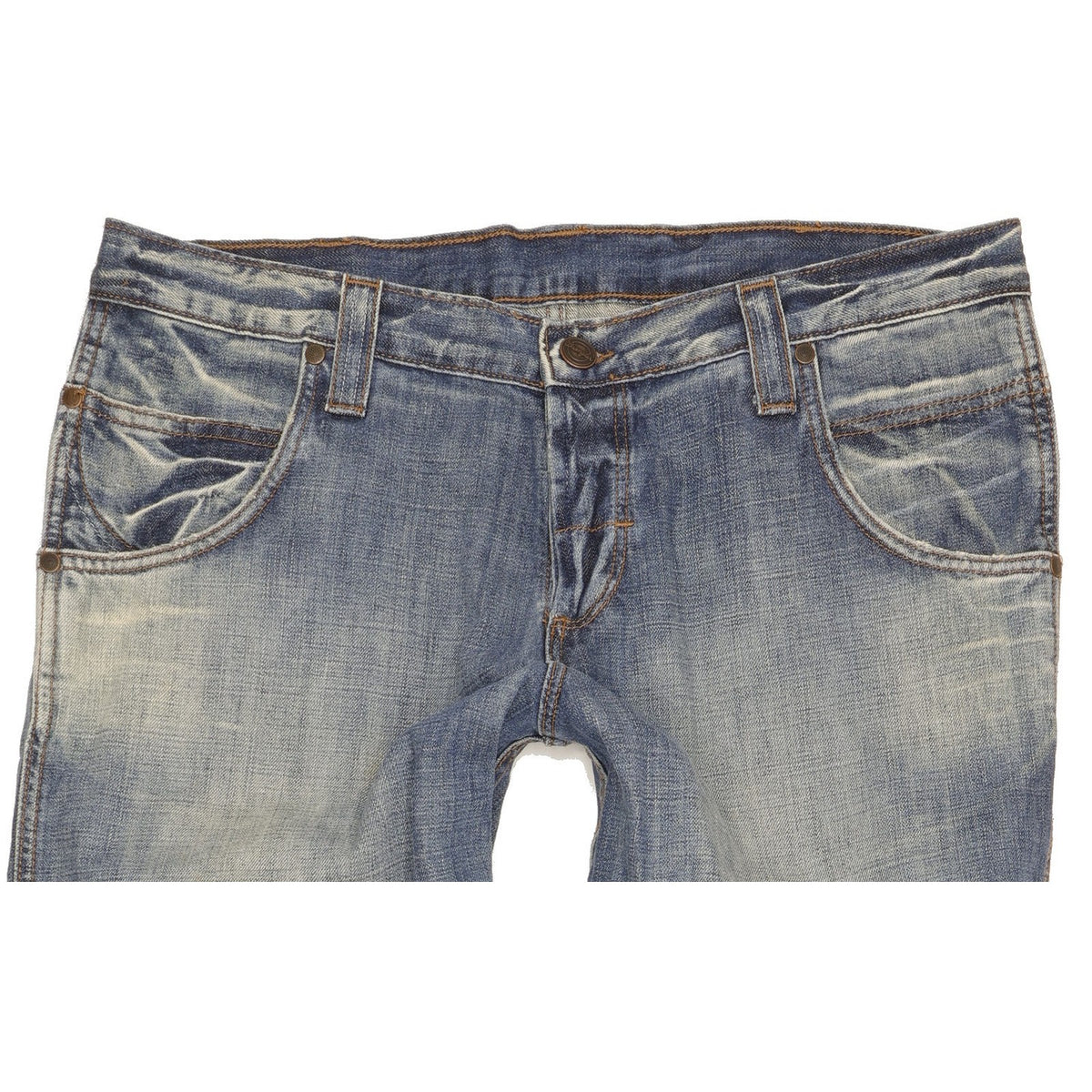 Wrangler Sharkey Men Blue Bootcut Slim Jeans W36 L34