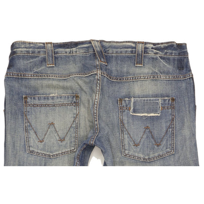 Wrangler Sharkey Men Blue Bootcut Slim Jeans W36 L34