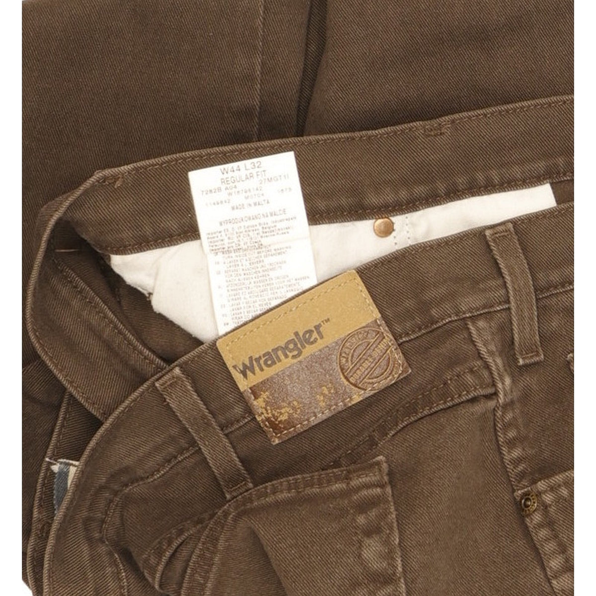 Wrangler Men Brown Straight Regular Stretch Jeans W44 L28