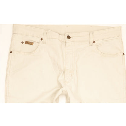 Wrangler Texas Men Beige Straight Regular Stretch Jeans W38 L32