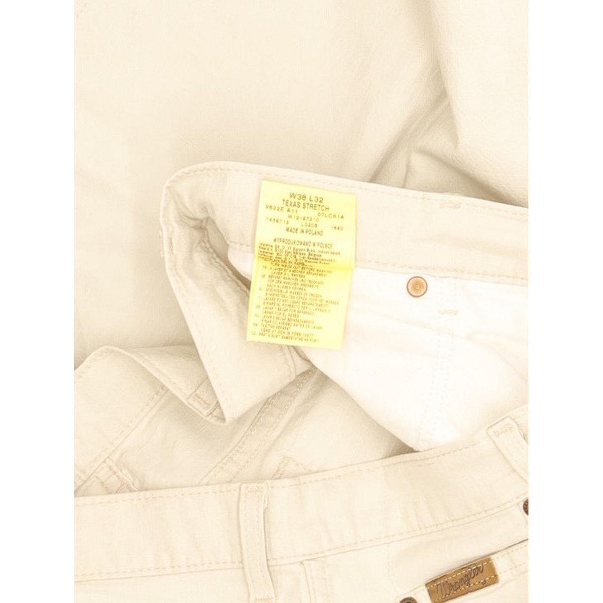Wrangler Texas Men Beige Straight Regular Stretch Jeans W38 L32