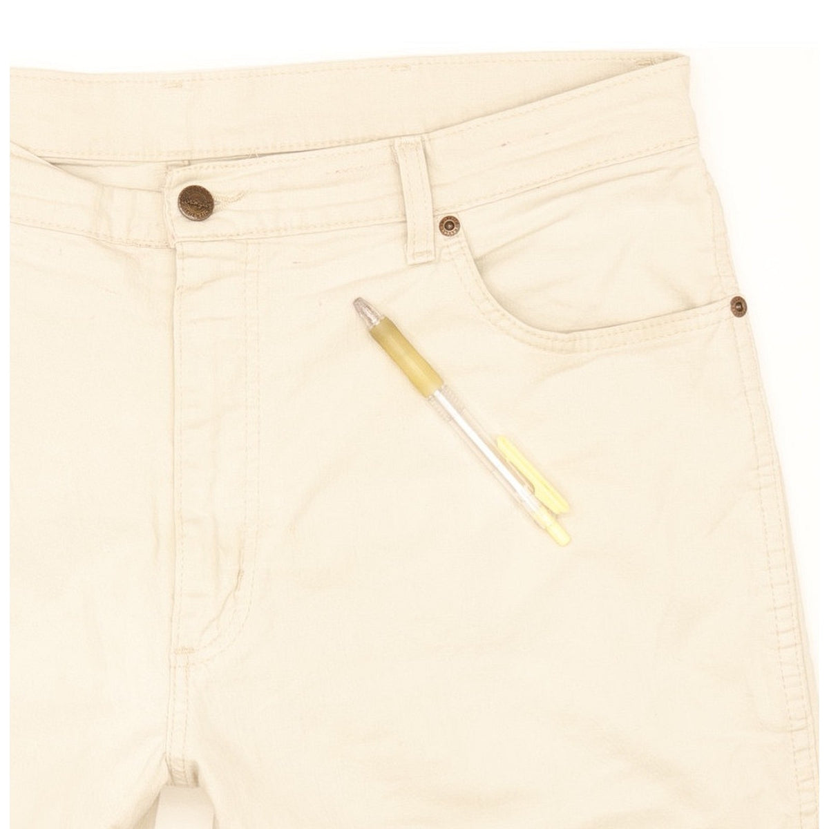 Wrangler Texas Men Beige Straight Regular Stretch Jeans W38 L32