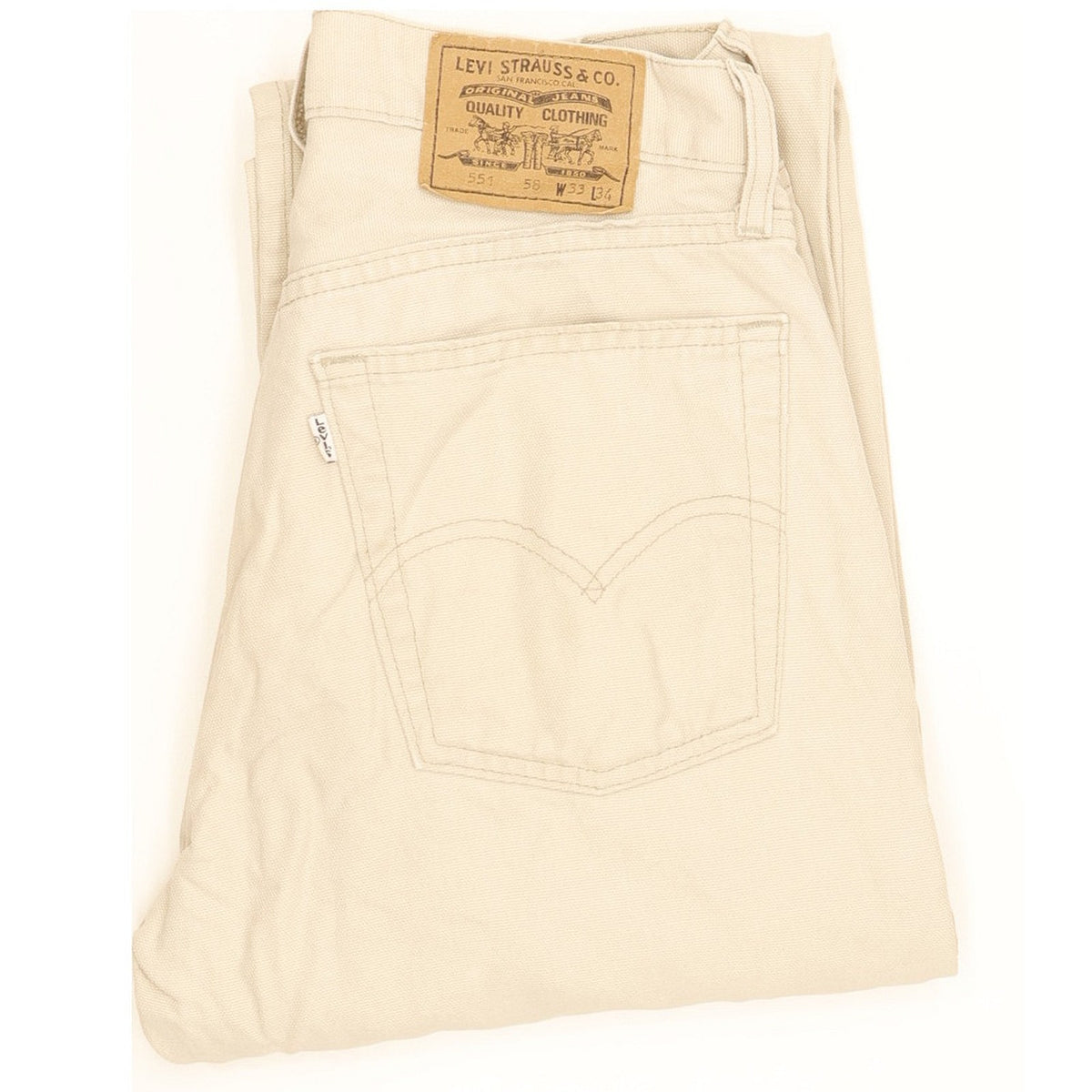 Levi's 551 Men Beige Straight Regular Jeans W32 L34