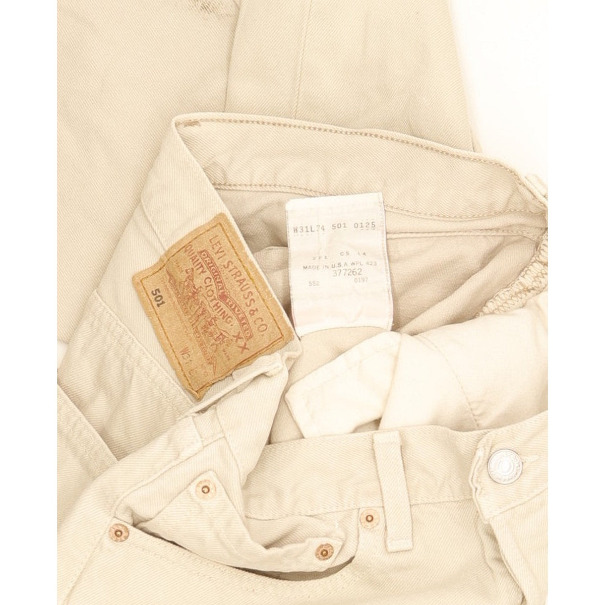Levi's 501 Made in USA Men Beige Straight Regular Jeans W31 L34