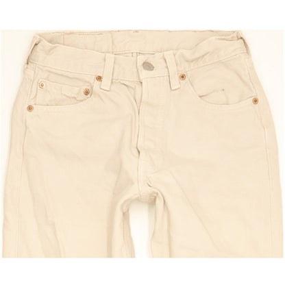 Levi's 501 Made in USA Men Beige Straight Regular Jeans W27 L29
