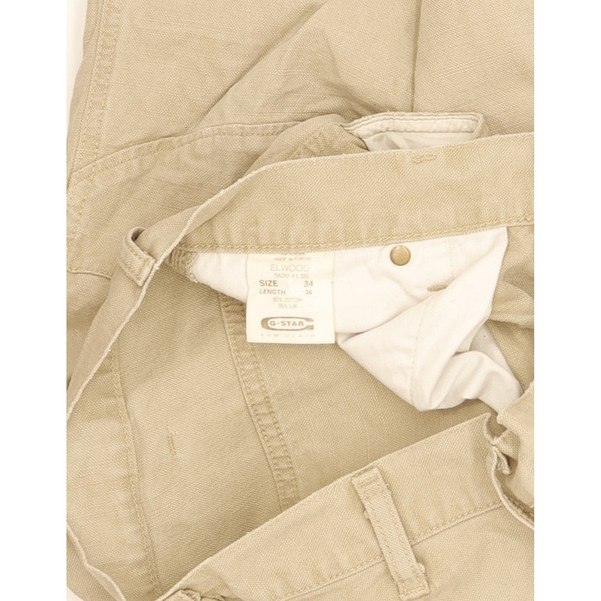 G-Star Elwood Men Beige Straight Regular Jeans W34 L36