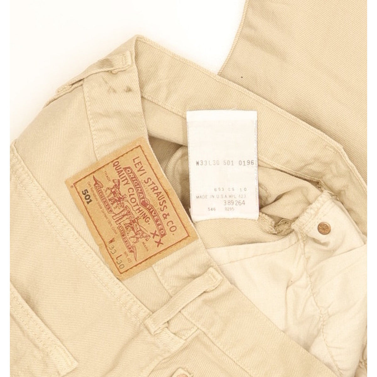 Levi's 501 Made in USA Men Beige Straight Regular Jeans W32 L27
