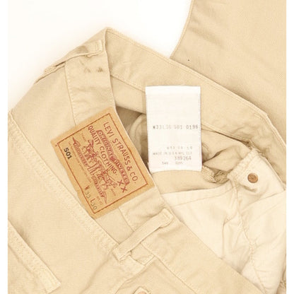 Levi's 501 Made in USA Men Beige Straight Regular Jeans W32 L27