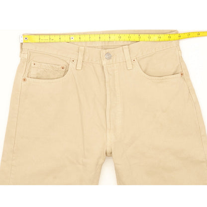 Levi's 501 Made in USA Men Beige Straight Regular Jeans W32 L27