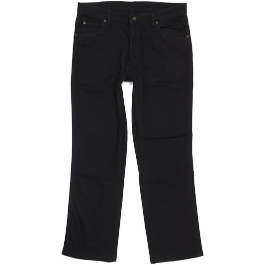 Wrangler Durable Quality Men Black Straight Regular Stretch Jeans W36 L31