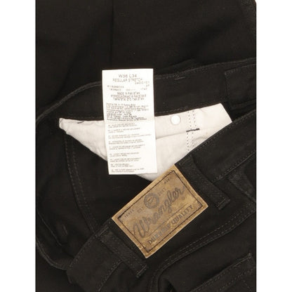 Wrangler Durable Quality Men Black Straight Regular Stretch Jeans W36 L31