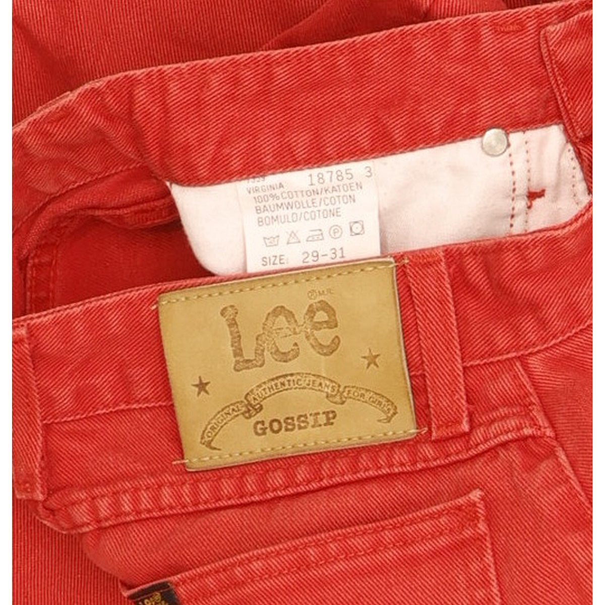 Lee Virginia Red Tapered Regular Jeans High Waisted W28 L30