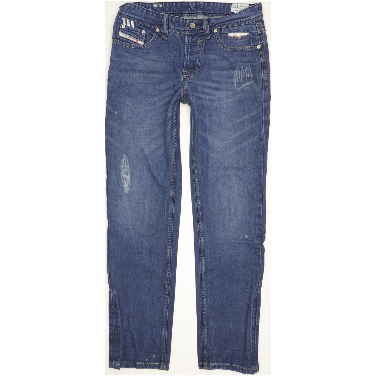 Diesel Adidas Viker Men Blue Straight Regular Jeans W33 L32