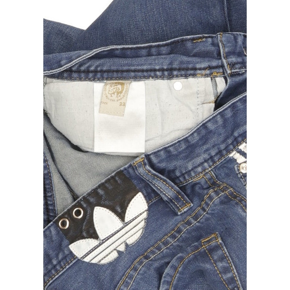 Diesel Adidas Viker Men Blue Straight Regular Jeans W33 L32