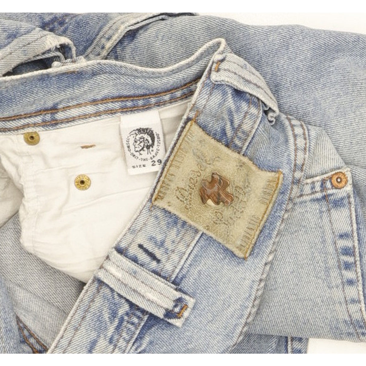 Diesel Saddle Baggy Men Blue Tapered Relaxed Jeans W29 L30