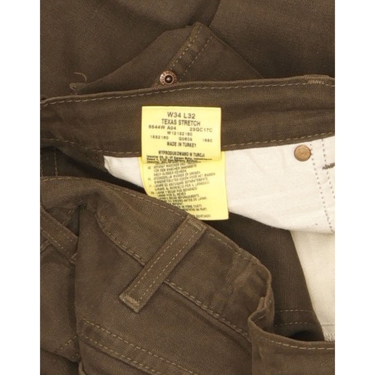 Wrangler Texas Men Brown Straight Regular Stretch Jeans W34 L28